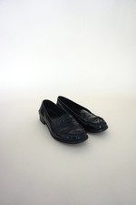 Prada Black Patent Leather Penny Loafers 90's - Size 37.5