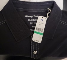 NWT-2025-TOMMY BAHAMA -Island Zone-EMFIELDER 2.0 POLO,BLACK LARGE
