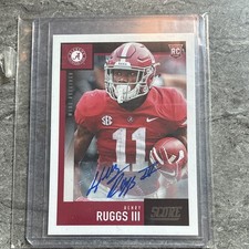 SCORE Henry Ruggs III Rookie Auto #7 Alabama Crimson Tide NCAA Football Card. rookie card picture