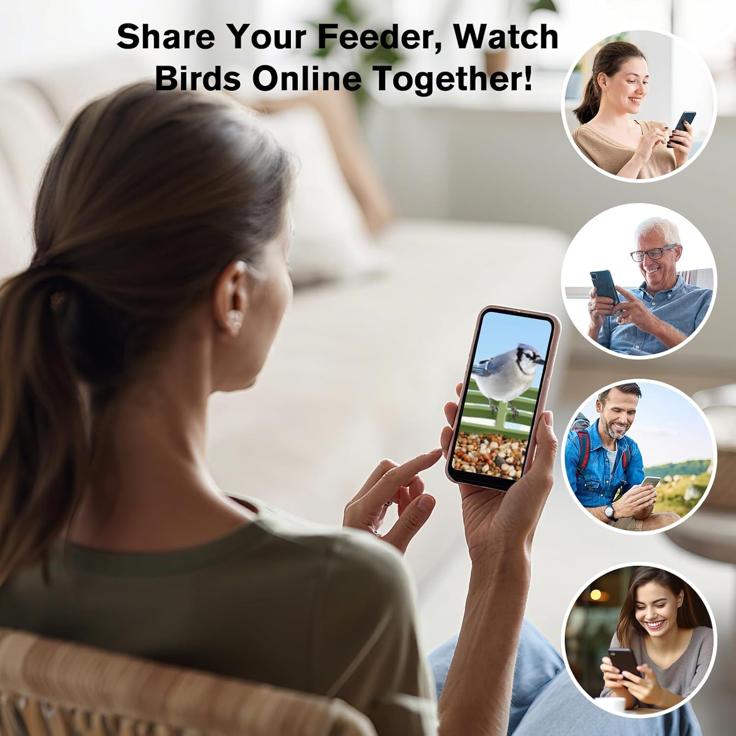 Smart Bird Feeder with Camera Solar Powered, AI Birds Species Identification, 2.