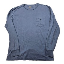 Polo Ralph Lauren Pocket T Shirt Mens Small Blue Crew Neck Long Sleeve