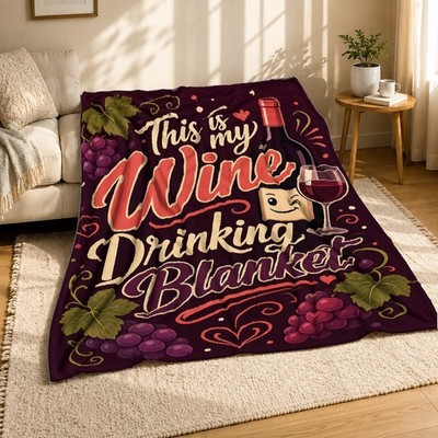 This Is My Wine Drinking Coral Fleece Blanket Funny Bar Decor