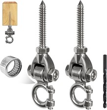 2-Pack Heavy Duty Swing Hangers with Bearings- 304 Stainless Steel Swing Hooks