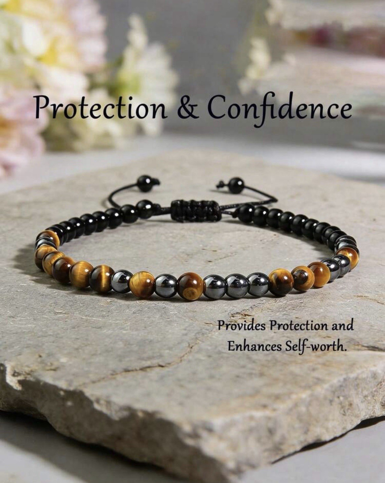 Bracelet obsidienne noire et œil de tigre contre les énergies négatives