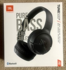 JBL Tune 500BT Bluetooth On-Ear Headphones - Black New Sealed Box