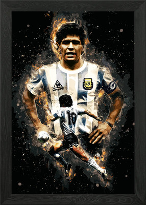 Diego Maradona Argentinien Fußball gerahmtes Wandbild Poster Leinwanddruck Bild