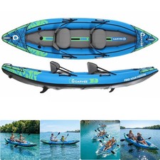 Inflatable Fishing Kayak 12FT 450lbs Capacity w/2 Seats Paddles Storage Bag