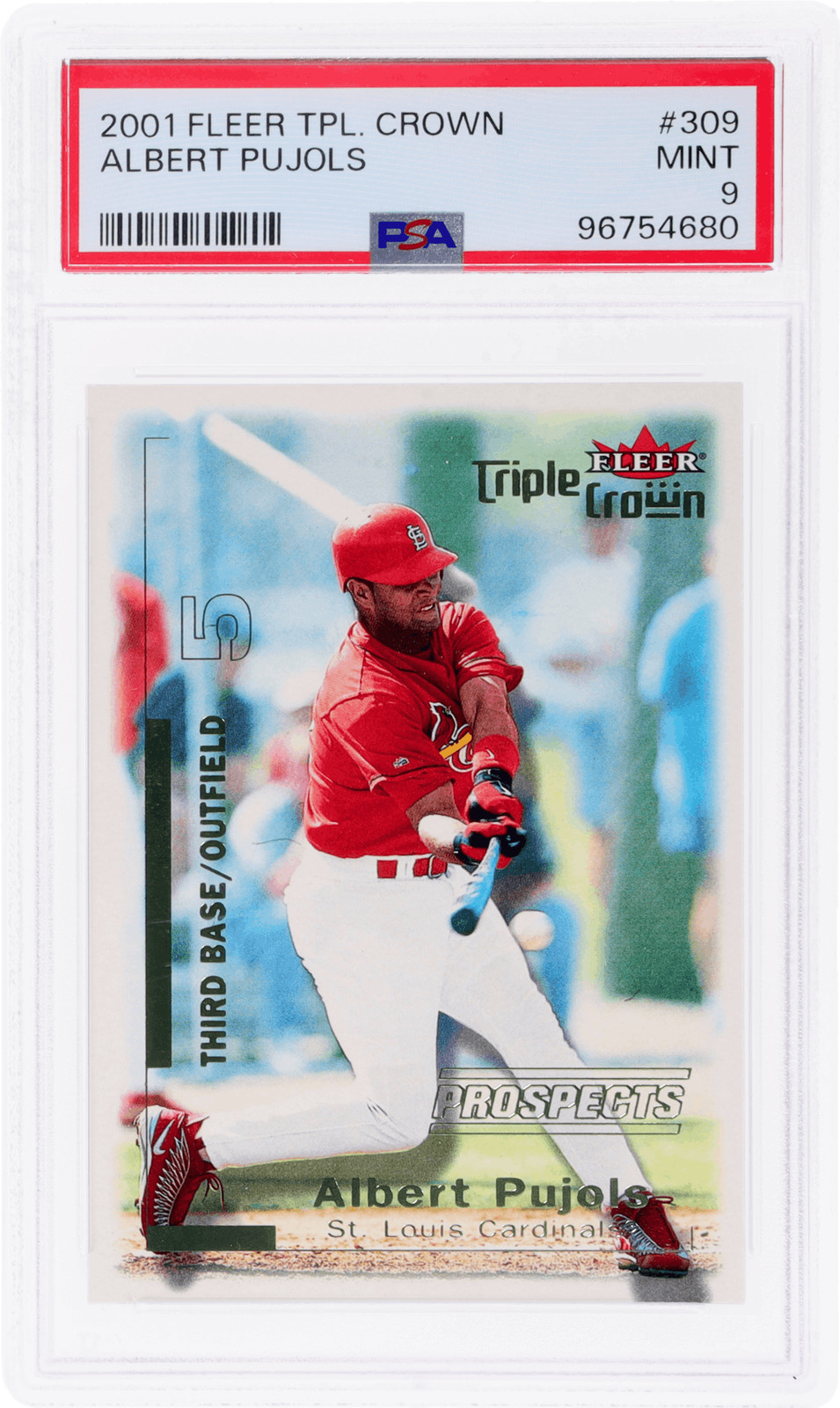 2001 Fleer Triple Crown Albert Pujols #309 /2999 PSA 9 Rookie RC