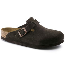 Birkenstock Boston Soft Footbed Clog Mocha Suede Unisex Comfort Slip-On Sandals