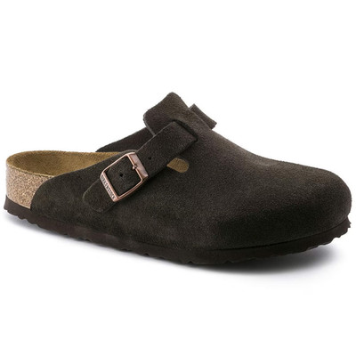 Birkenstock Boston Soft Footbed Clog Mocha Suede Unisex Comfort Slip-On Sandals