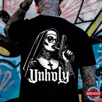 UNHOLY Gangster Nun Print Men's T-Shirt