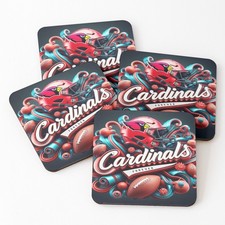 NFL Arizona Cardinals Football Square Coaster Gift Set Set of 4 Made in USA