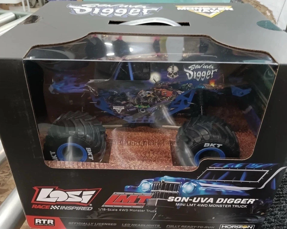 Losi 1/18 Mini LMT 4X4 Brushed Monster Truck RTR, Son-Uva Digger. - Image 4 of 4