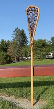 RARE EXCELLENT Vintage MOHAWK SPALDING WOODEN LACROSSE STICK Lax LABEL 45" Long