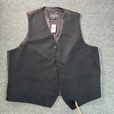 Pronto Uomo Platinum Mens Black 100 Wool Suit Vest Waistcoat 4X NEW NWT