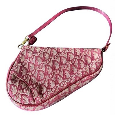 Christian Dior Saddle Accessory Pouch Trotter Red Monogram Authentic