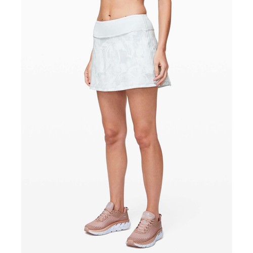 Gonna Lululemon Pace Rival taglia 4 alta nuova senza etichetta gonna bianca con pantaloncini running - Foto 3 di 11