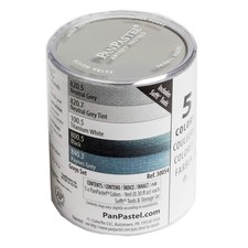 Professional Gray Artist Pastels Set  5 Colors, Unique Pan Format