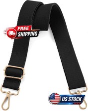 Leather Purse Strap Replacement Crossbody Adjustable Bag Strap Black Gold