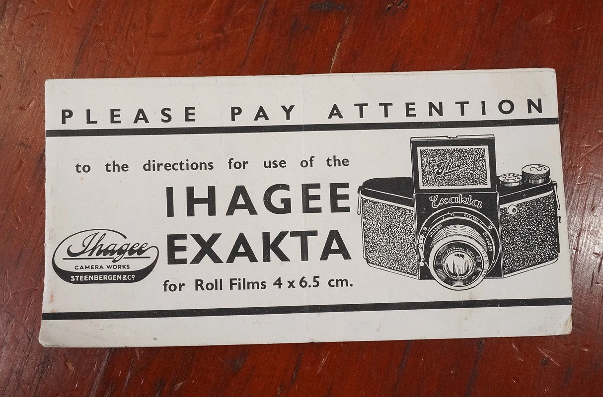 IHAGEE VEST POCKET EXAKTA A INSTRUCTION BOOK/227230
