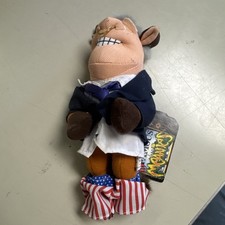 BULL CLINTON plush Famous Meanies NWT beanbag toy 1998 President Bill