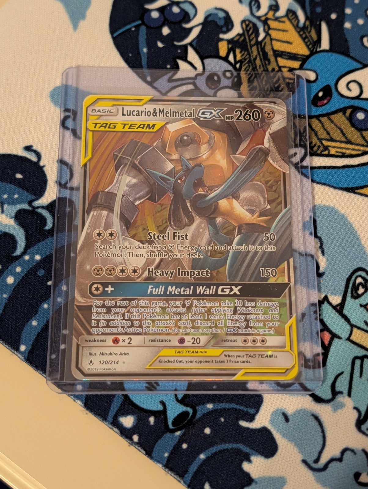Lucario & Melmetal GX 120/214 SM10 Unbroken Bonds Holo NM Pokemon TCG Ultra Rare