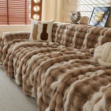 Winter Thick Plush Sofa Cover Non-Slip Warm Couch Protector Pad