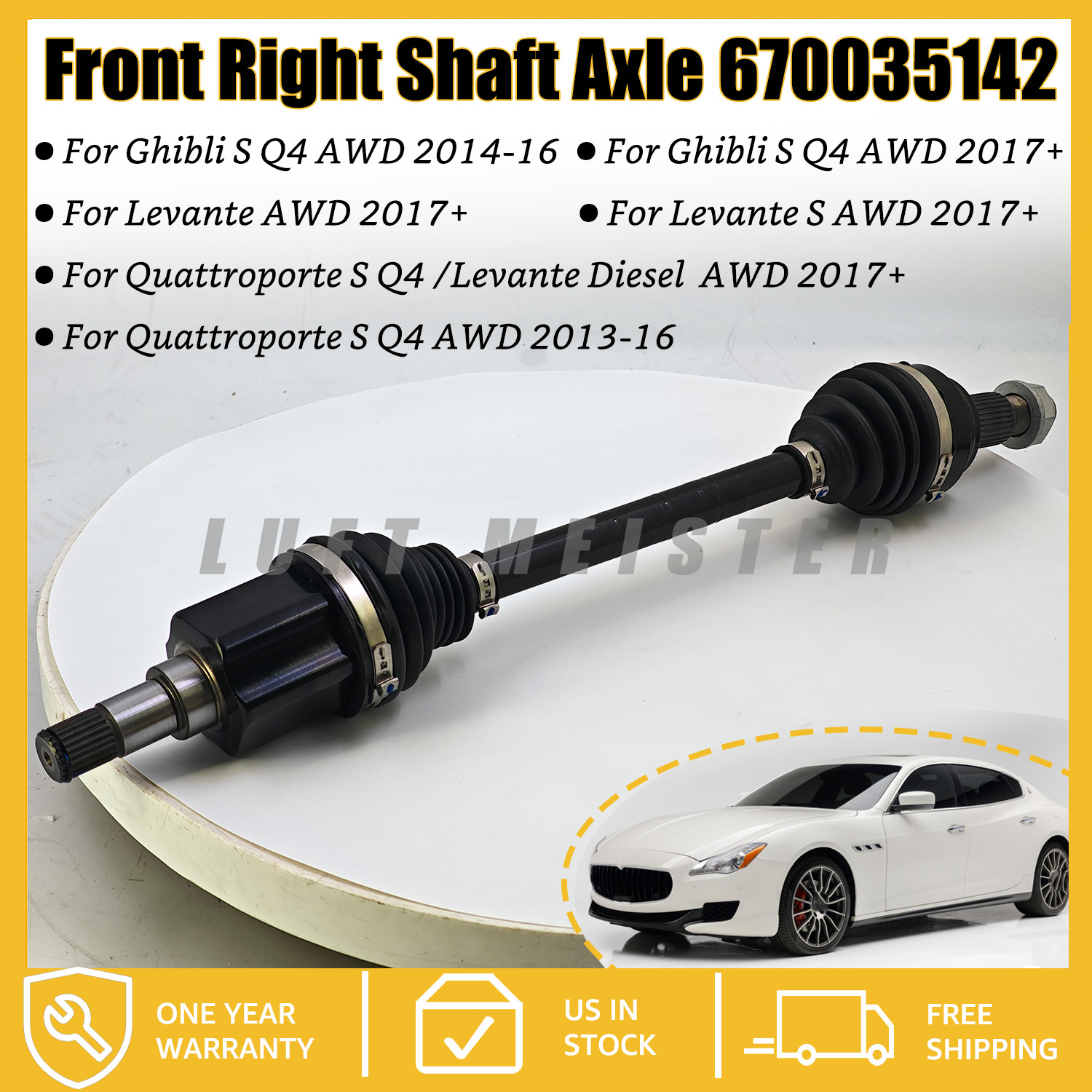 Front Right Shaft Axle 670035142 For 2014+ Maserati Quattroporte Ghibli AWD