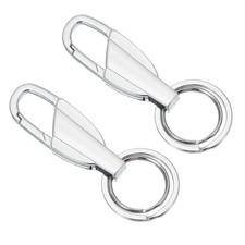 2Pcs Car Key Chain Keychain Key Fob Holder Car Key Accessories Silver