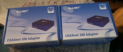  Allnet ALL168207 CoaxNet 200Mbit Coaxial Adapter Netzwerk Kabelnetz/Sat 2er Set