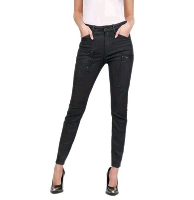 G-Star SHAPE POWEL HIGH SUPER SKINNY STRETCH  DRAVA BLACK JEANS 28(25×30)