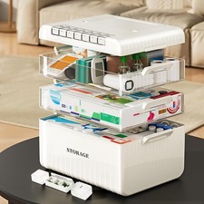 3-Tier Medicine Cabinet Organizer, Portable Medicine Cabinet with Handle, Lar...