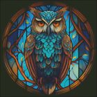 Owl Stained Glass - Counted Cross Stitch Kits Needlework Embroidery Diy