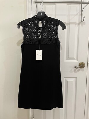 black theory dress Aronella Size 00 Brand New With Tags! MSRP $395 Color:BLACK/BLUE care crepe knit is collection:Shop all Zapaka Women Sparkly Black