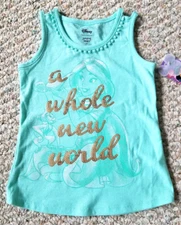 Disney Princess Jasmine NEW Toddler Girl Jumping Beans Green Tank Top Size 3T