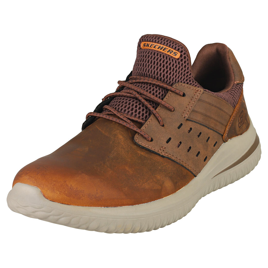 Skechers Delson 3.0 Ezra Uomo Dark Brown Formatori Casuale - 47.5 EU