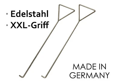 Kanalhaken Schachthaken EDELSTAHL Schachtdeckelheber Kanaldeckelheber 2x