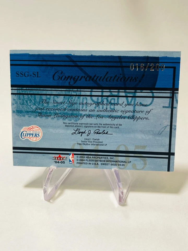 SHAUN LIVINGSTON 2004-05 Fleer Sweet Sigs RC Rookie AUTO BALL #’d/200 #SSG-SL - Imagem 2 de 2