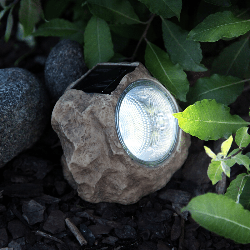 Startrading Led Solar Stein "Rocky" - Spot Mit Kaltweißer Led - Dämmerungssensor - H: 11Cm - Image 2