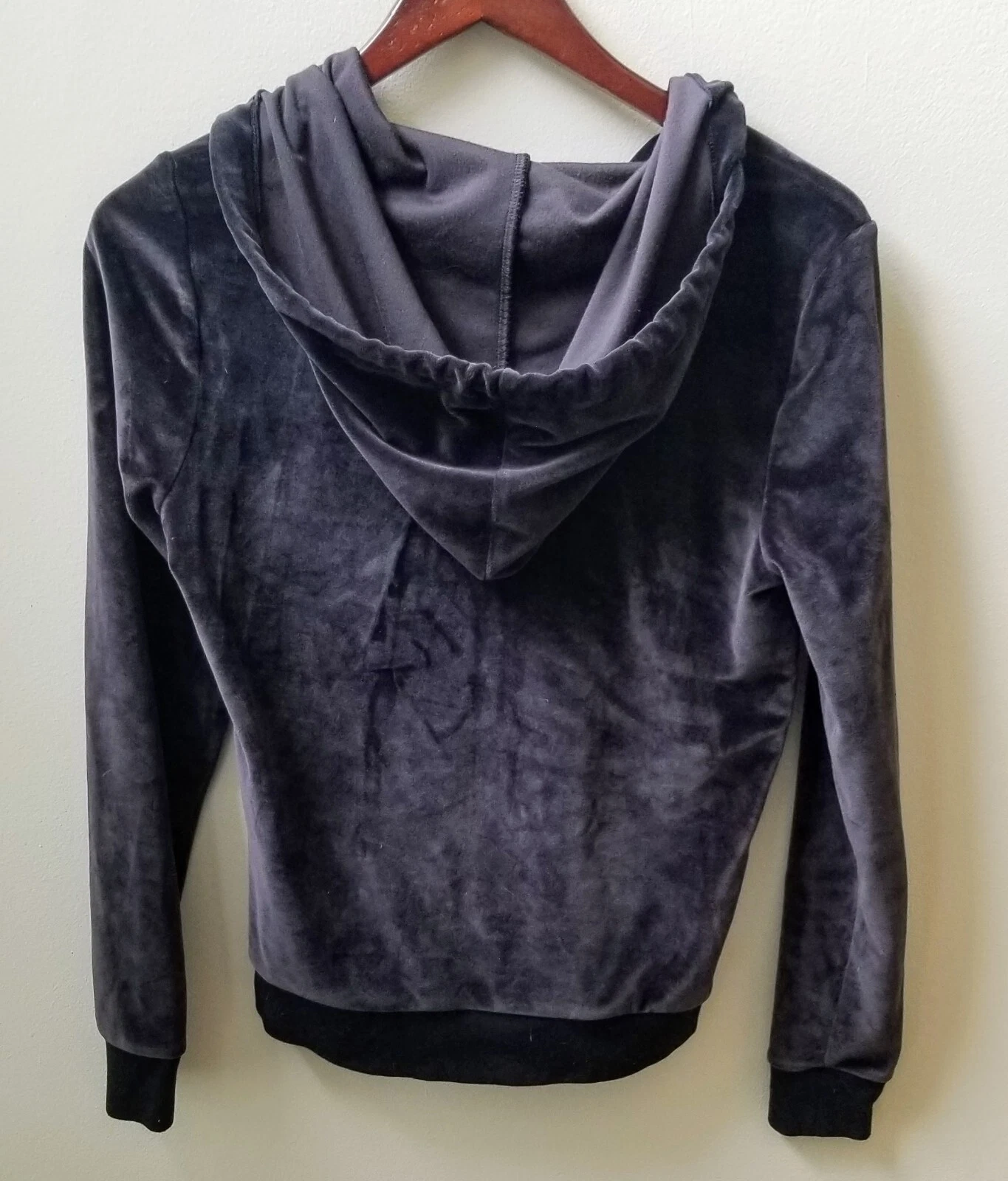 UNDERCOVER VICTORIA'S SECRET Pullover in velluto con cappuccio rosa taglia XS nero felpa con cappuccio stringhe