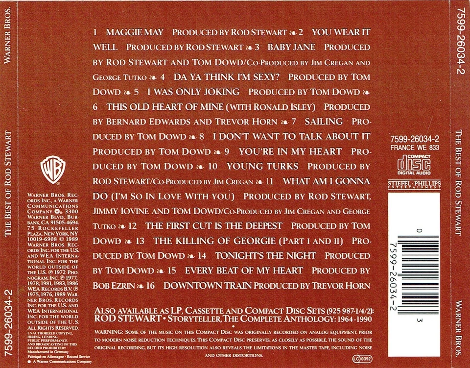 (CD) The Best Of Rod Stewart - Baby Jane, Sailing, Maggie May, Young Turks, u.a. - Bild 2 von 2