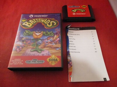 Battletoads (Sega Genesis, 1991) Near Complete Box, damaged manual, game WORKS 