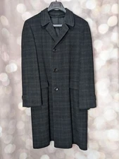 Fairhaven Tailored By Curlee Men's Black W/ Faint Gray Striping Overcoat
