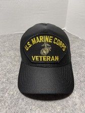US Marine Corps Black Vintage Snapback USA Made Military CLEANED Hat Cap Patch