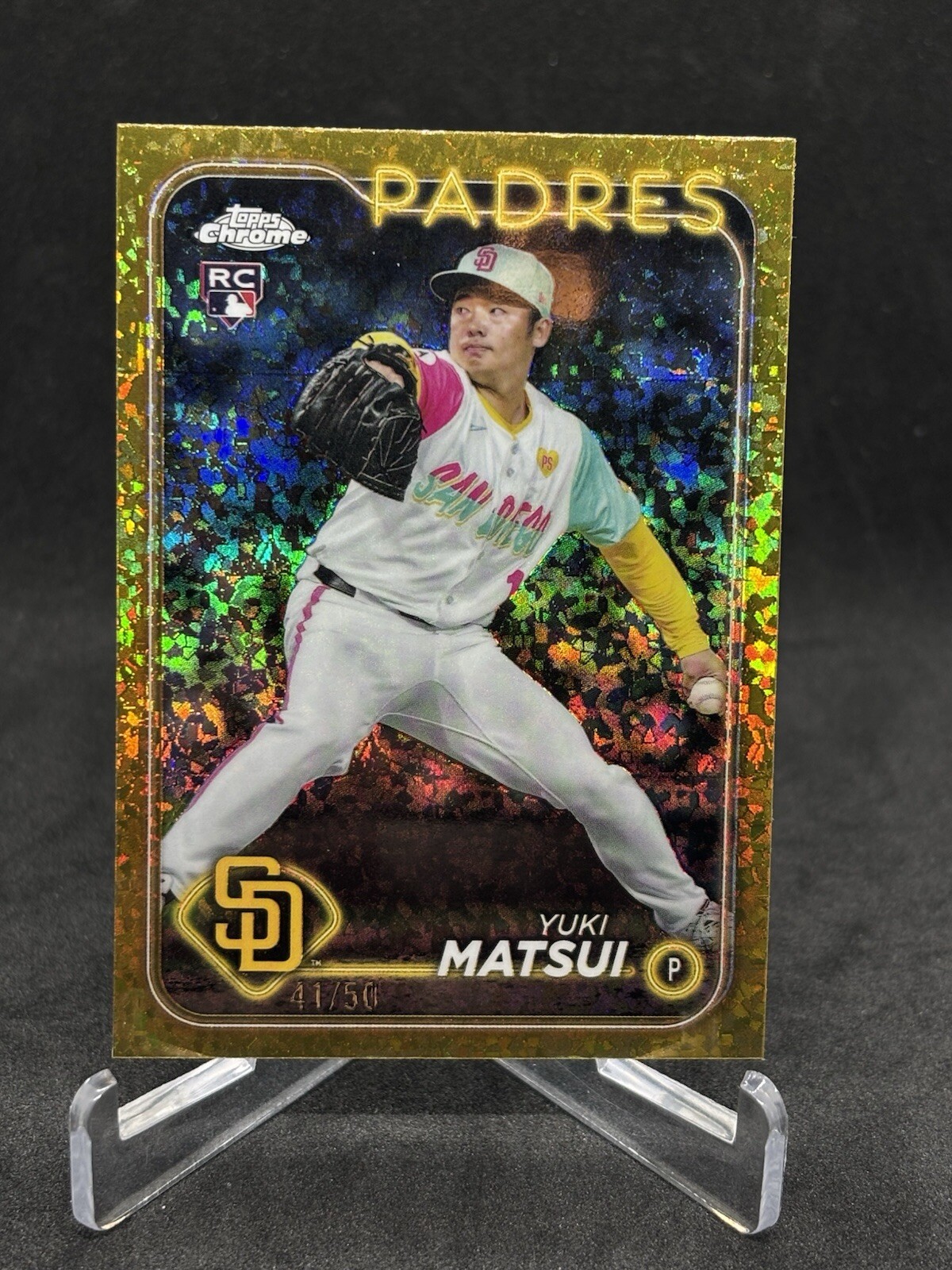 2024 Topps Chrome Update Yuki Matsui Gold Mini Diamond /50 #USC187 Padres RC