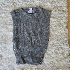 Spice Of Life Women's Gray Vest Size Medium Silk & Linen Blend Vintage 90s Y2k