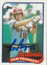 TOM PAGNOZZI ST. LOUIS CARDINALS  SIGNED 1989 TOPPS CARD #208