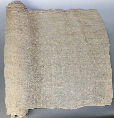 yardage Linen Antique Flax Old Organic Natural Handwoven Homespun Rustic Fabric