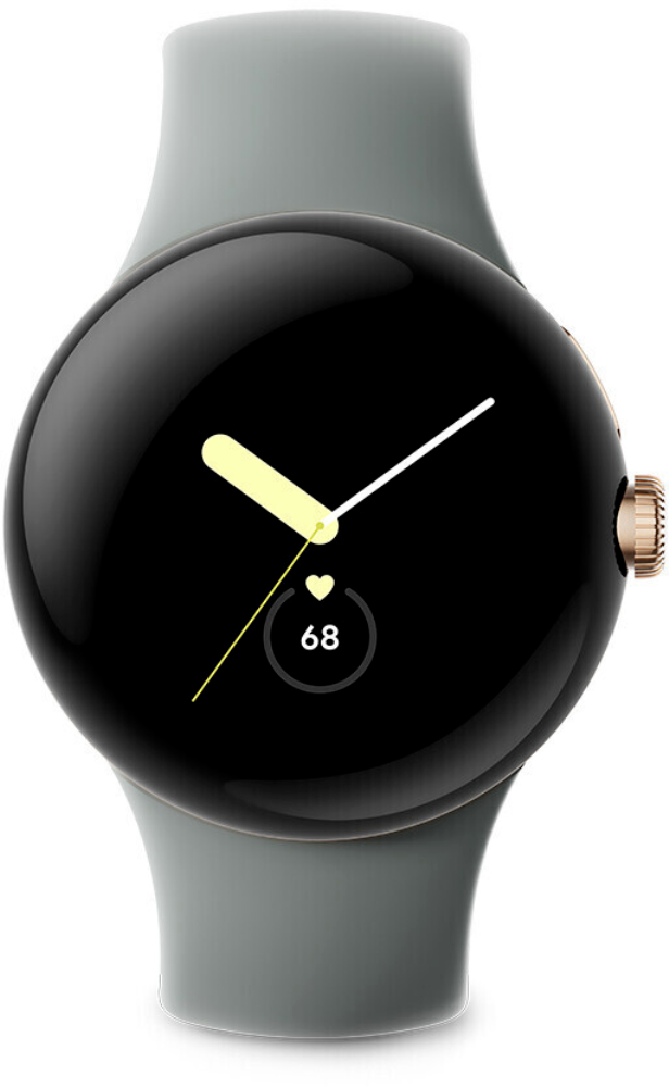 Google Pixel Watch 2 41mm Aluminiumgehäuse-Goldton mit Hazel  