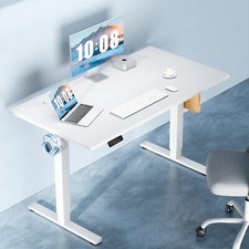 40  White Modern Height Adjustable Electric Standing Desk Home Office Table